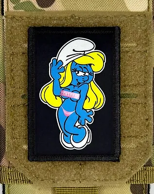 The Smurfs (Smurfette Uncensored) Morale Patch / Military ARMY Tactical Hook 617 • $8.99