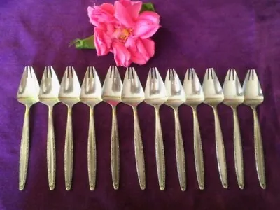 VINTAGE SPLAYDS X12 STAINLESS STEEL JAPAN FLORAL DESIGN 15.5cm BUFFET FORKS • $39.99