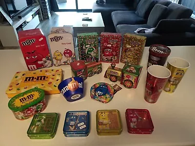 M & M's Collectable Lot Of 18 Assorted Tins/Trains/Games Etc. • $250