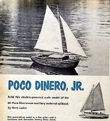 18  Model Auxilary Sailboat Poco Dinero How-To Build PLANS • $9.99