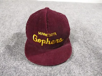Vintage Minnesota Gophers Snapback Hat Cap Adult Corduroy Script AJD FLAWS* • $28.88