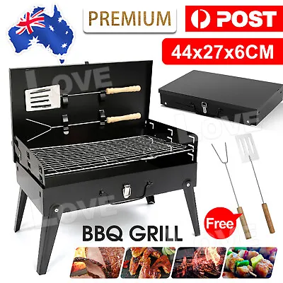 $28.95 • Buy Charcoal BBQ Grill Hibachi Barbecue Portable Folding Steel Roast Camping Picnic