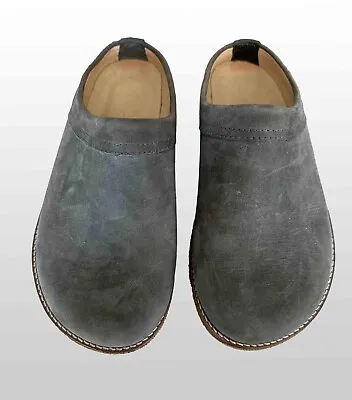 Haflinger Grey Leather Malmo Clogs - Size 36 • $70