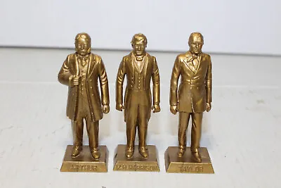 Marx Presidents 2.5  Gold Plastic Figures C. Arthur WH Harrison Zachary Taylor • $15