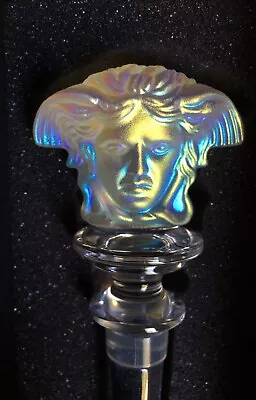 Versace Medusa Rosenthal Crystal Bottle Stopper Iridescent Frosted Crystal 1990s • $110