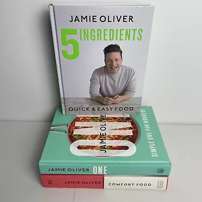 Jamie Oliver Bundle - 5 Ingredients Comfort Food ONE Hardcovers GUC • $45