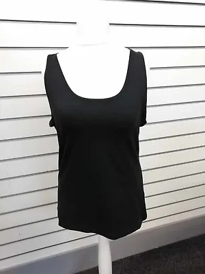 DUNNES LADIES BLACK VEST TOP SIZE 12 - 14 (XL) (ref 118) • £5.80