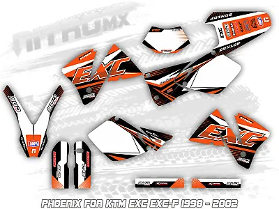 NitroMX Graphic Kit For KTM EXC EXC-F 1998 1999 2000 2001 2002 Enduro 125-520 CC • $254.60