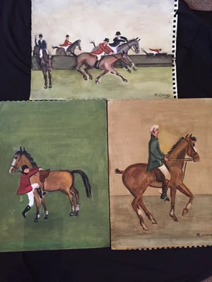 Horse Paintings Equestrian Art Watercolours Of Horses In Hunting Disciplines Ref • £40
