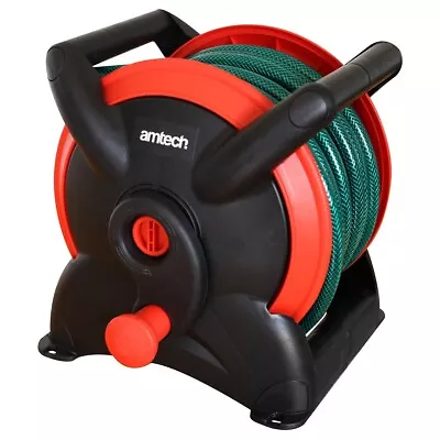 15m Garden Hose Reel With 5pc Adaptor Set Free Standing / Wall Mounted • £24.95