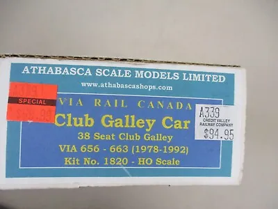 Athabasca Scale Models Via Rail Canada Club Galley Car 1820 • $60.56