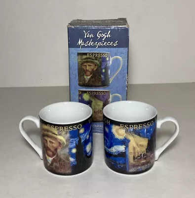 Vintage 2 Vincent Van Gogh Vodkas Espresso Ceramic Cup Mug • $18.99