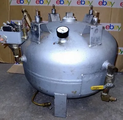 VINTAGE 70's KARGARD Air Compressor 10 GALLON TANK W Valves & Gauges ONLY Great • $149.99