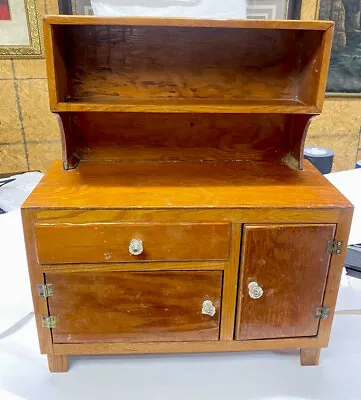 Vintage Salesman Sample Children's Kitchen Cabinet  Cupboard Hutch 26in • $58.45
