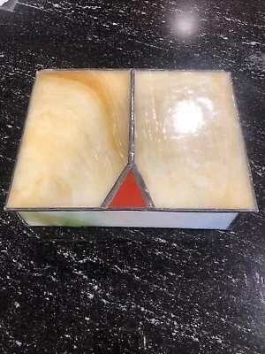 VINTAGE Stained Glass Leaded Keepsake Box W/Lid & Compartments- RARE • $49.99
