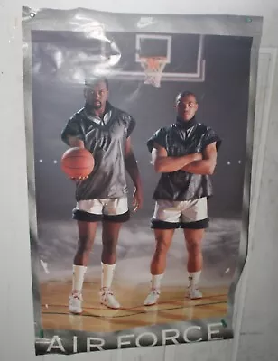 VTG NIKE Charles Barkley & Moses Malone Air Force Poster 22X36  NBA Basketball • $49.95