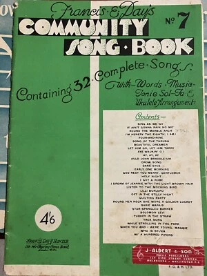 $19.72 • Buy Francis & Day's Community Song Book 7 - 32 Songs - Words -music -ukulele-piano