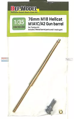 DEFDM35124 1:35 DEF Model M18 Hellcat 76mm M1A1C/A2 Gun Barrel (TAM Kit) • $11.59