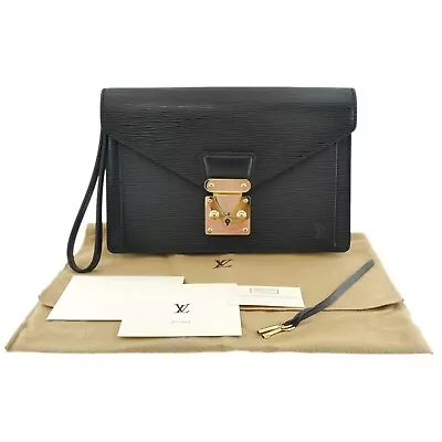 Auth LOUIS VUITTON Epi Sellier Dragonne Clutch Bag Black Leather M52612 #f06230 • $638.40