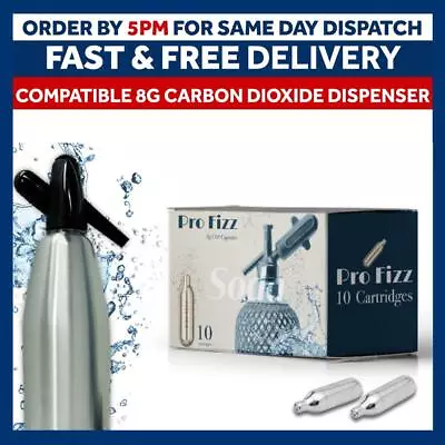 Pro Fizz 8g CO2 Cartridges Non-Threaded Syphon Gas Bulbs ADD Soda Siphon  • £8.59