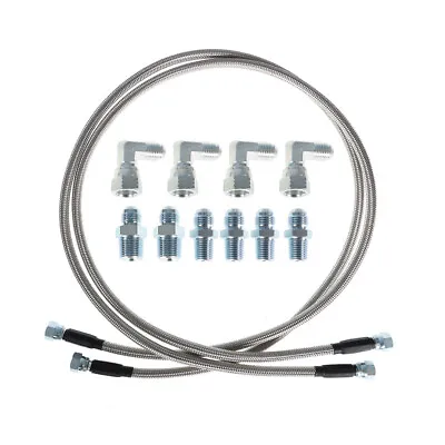 Labwork 52  Length SS Braided Transmission Cooler Hoses For TH350 700R4 TH400 • $30.86