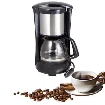 New 12 Volt Coffee Maker 170 Watt Drinking Gift Set 4-6 Cups Machine Home Office • £18.49