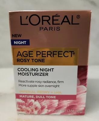 L'Oreal Age Perfect Rosy Tone Cooling Night Moisturizer 1.7oz./48g Dmgd Box • $13.75