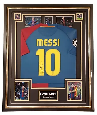 Framed MESSI Signed Shirt Autograph Jersey 2009 Champions • £1295