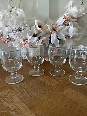 La Rochere Dragonfly Glass Goblets Made In France Set Of 4 • $28