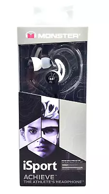 Monster ISport Achieve Wired In Ear Sport Headphones Black And White NEW • $14.99