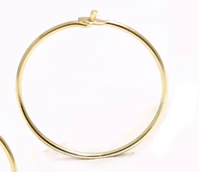 $20.69 • Buy 10 12 15 18 Mm 14K Yellow Gold THIN Wire Hoop Earring  (Price For One Piece) C-2