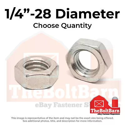 1/4 -28 Stainless Steel Hex Jam Nuts (Choose Qty) • $7.50