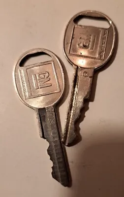 Vintage GM Luxury Keys Lot Of 2 Key Ignition Doors Lid Pre-Cut Authentic Pair • $8.95