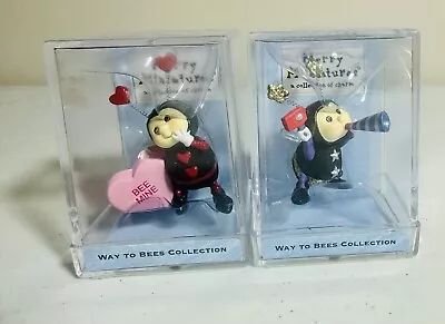 Hallmark Merry Miniatures  Bee Loving & Bee Joyful” 2001 Way To Bees Collection • $10.99