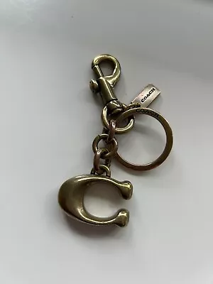 Coach Signature C Bag Purse Charm  Style 1635 Vintage Brass Gold Clip Keyring • £55