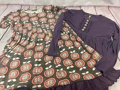 2 Matilda Jane You & Me Girls Orchard Purple Penny Lap Dresses Dress Sz 12 READ • $17.99