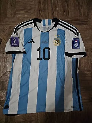 Adidas Argentina Wc2022 Authentic Player Final Messi Xl Hf2157 Jersey Shirt • $350