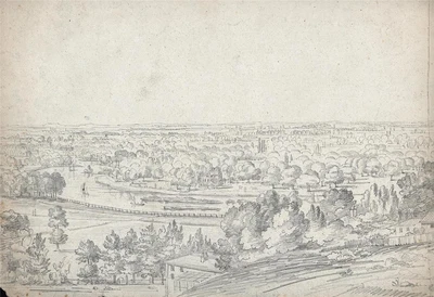 Richmond London Landscape - Antique Pencil Drawing - 19th Century • £200