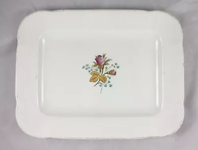 Vintage Ironstone Platter Rose 13 1/2” X 10 1/2 “ Edward Bros Fenton England • $17.93