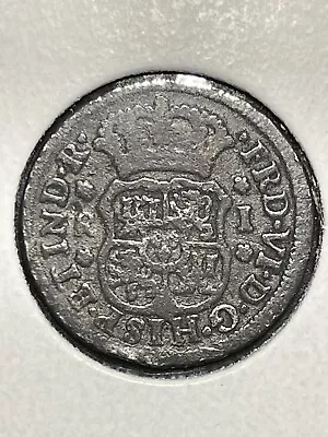 ** MEXICO 1749 Mo ( FRD.VI )  REAL SILVER ...COLONIAL ** • $24.99