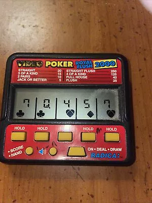 Vintage Radica VIDEO POKER Electronic Handheld Game Royal Flush 2000 Model 410 • $11.13