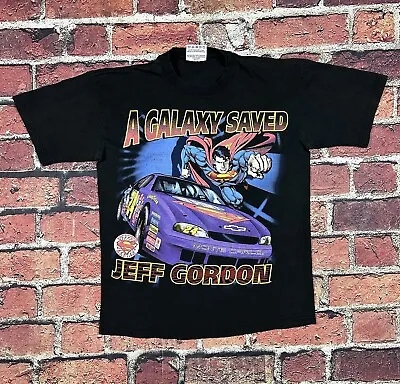 Vintage Jeff Gordon Superman A Galaxy Saved NASCAR T-Shirt 1999 Men’s Medium 90s • $34.99