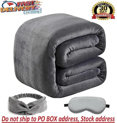 Thick Heavy Winter Warm Soft Mink Queen Size Fleece Blanket - 90  X 90  • $20.97
