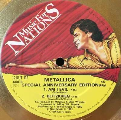 METALLICA Creeping Death EP 12  ORIGINAL 1986 UK GOLD ANNIVERSARY ISSUE 12KUT112 • $43.56