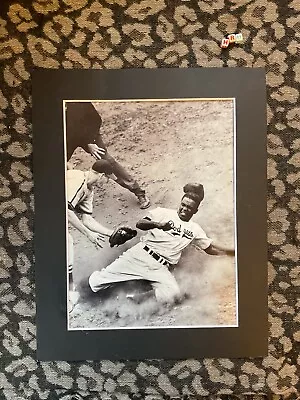 Mounted Vintage Scarce Image Great Display Piece  JACKIE ROBINSON BASEBALL • £21.99