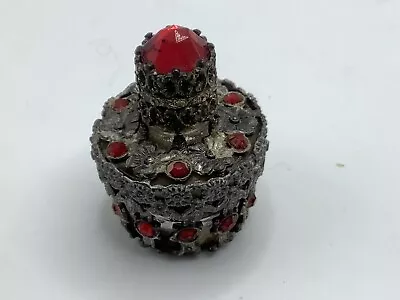Vintage Irice Little Drams Ornate Jeweled Perfume Bottle Czech 1930s Dauber • $42