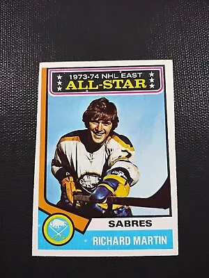 1974-75 Topps #127 Richard Martin Buffalo Sabres All-Star🏒🏒💥 EX • $2.99