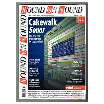 Sound On Sound Magazine June 2001 Mbox1177 Cakewalk Sonar - MOTU 1296 • £8.90