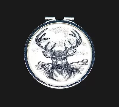 Deer Scrimshaw Round Spring Money Clip| F&F Inc. • $30.60