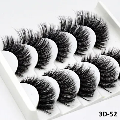 5 Pairs 3D Fake Eyelashes Long Thick Natural Mink False Eye Lashes Set Makeup UK • £3.99